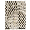 Moroccan Beni Ourain Rug in White and Black Brick Pattern