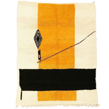 Authentic Berber Moroccan rug  Yellow/Black  – Custom size