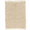 checkered moroccan rug brown and white