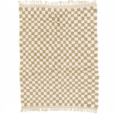 Beige Checkered rug – Made in Morocco