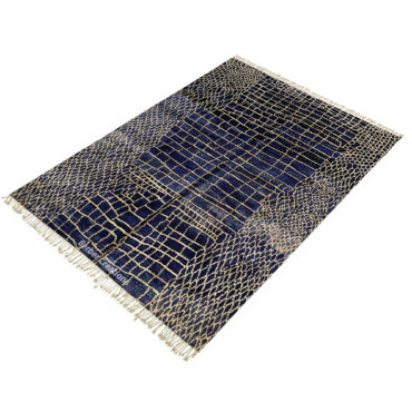 Contemporary Moroccan Blue Beni Rug