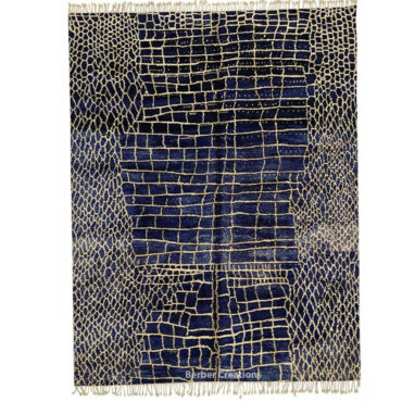 Contemporary Moroccan Blue Beni Rug