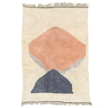 Moroccan abstract rug – peach and blue pattern – Custom size