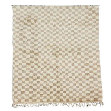 Cream and Beige Checkered Moroccan rug – Made to Measure
