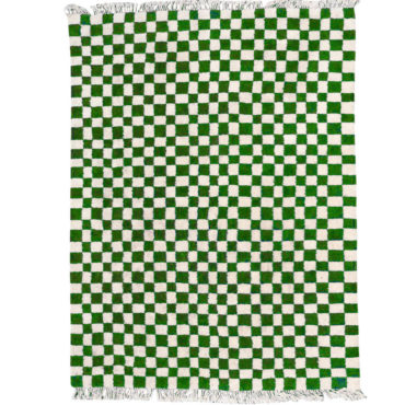 Green Checkered Moroccan rug – Custom size