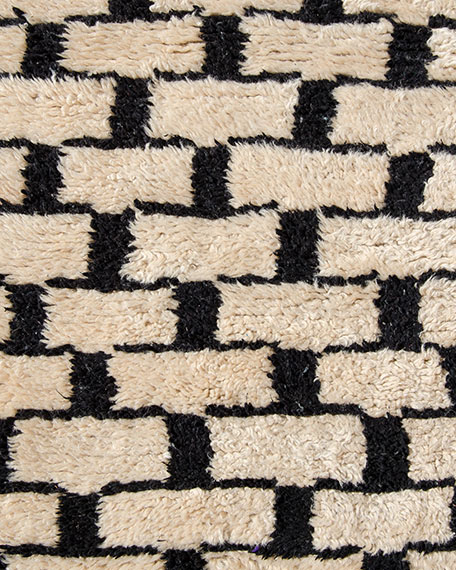 Beni Ourain Rug in White and Black - Image 2