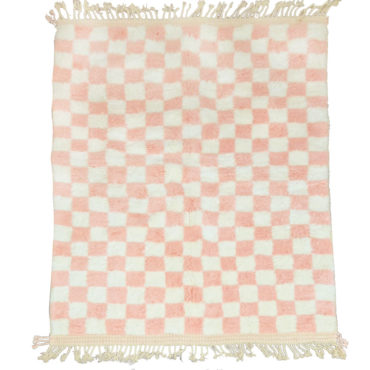 Checkered Moroccan rug pink – Custom size