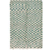 sage green checkered rug