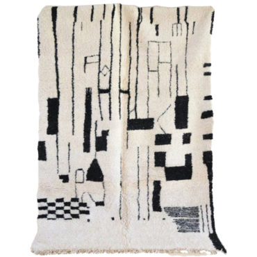 Black & White Beni Ourain wool rug