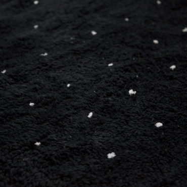 Black Moroccan rug with White Polka dots