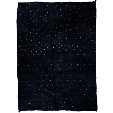 Black Moroccan rug with White Polka dots