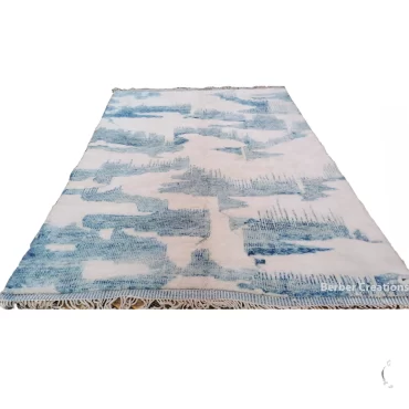 Light Blue abstract pattern rug – Beni Mrirt