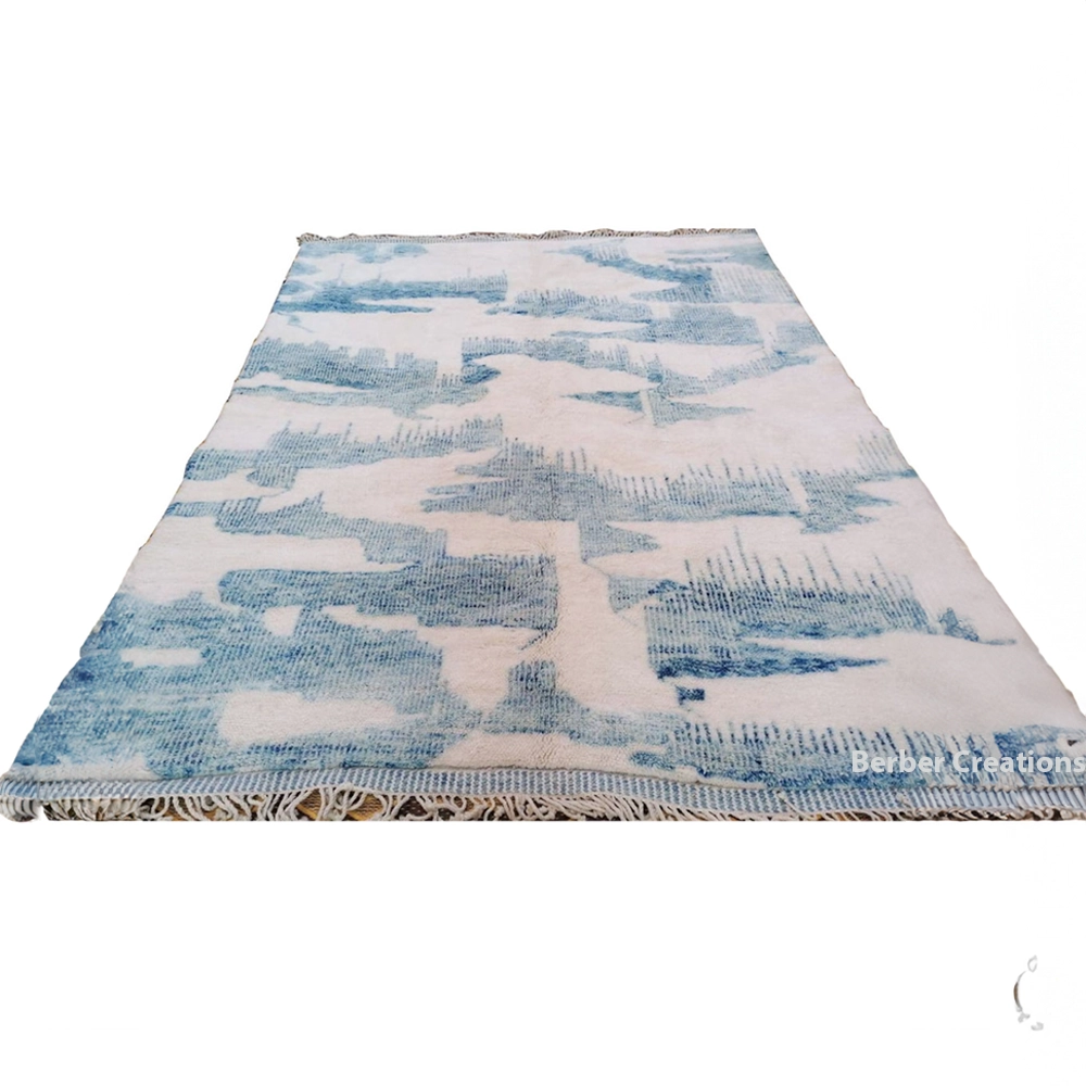 moroccan abstract berber rug light blue