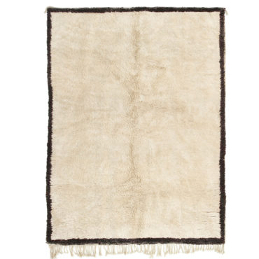 Solid Moroccan rug with border  – Made to Measure