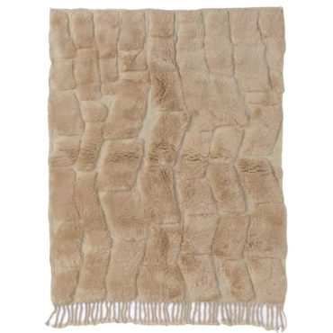Tan Moroccan rug  – Handmade in ATLAS Mountains