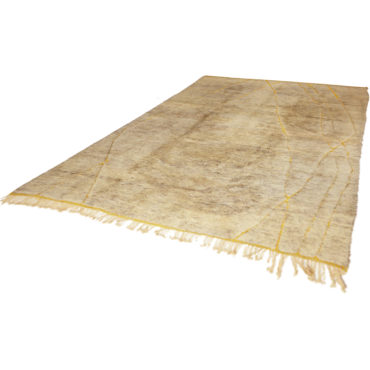 Beni Ourain Wool Moroccan Area rug in Taupe & Yellow
