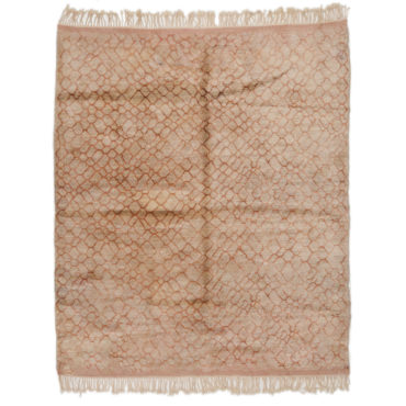 Contemporary Sand Moroccan Rug – Honeycomb Pattern