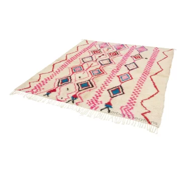 Handmade Pink Moroccan Azilal Wool Rug – Rose Oasis