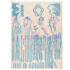 Moroccan azilal rug blue and pink