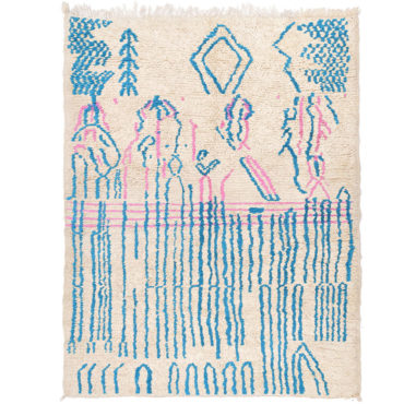 Pink and Blue Berber rug