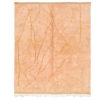 peach moroccan wool rug with gold lines
