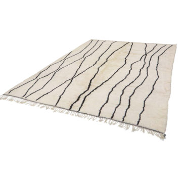 Black & White Moroccan Beni Ourain rug