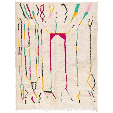 Moroccan Azilal Rug with Pink Tribal design