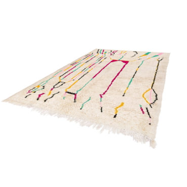 Moroccan Azilal Rug with Pink Tribal design