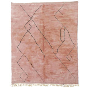 dusty pink moroccan beni mrirt rug