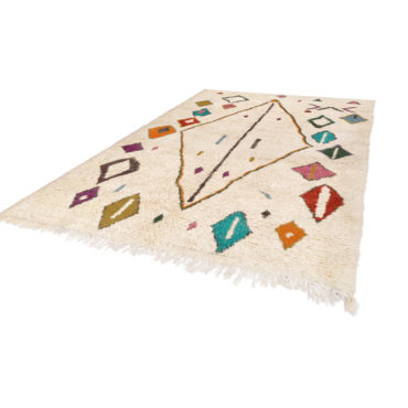 Handmade Moroccan Azilal rug with tribal design