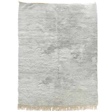 Light Gray Solid Shag Moroccan Rug