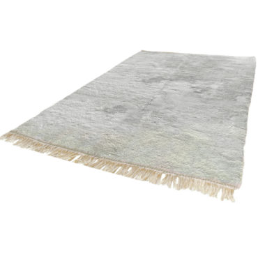 Light Gray Solid Shag Moroccan Rug
