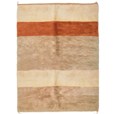 Modern Moroccan Beni Mrirt rug – Rust orange and beige