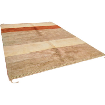 Modern Moroccan Beni Mrirt rug – Rust orange and beige