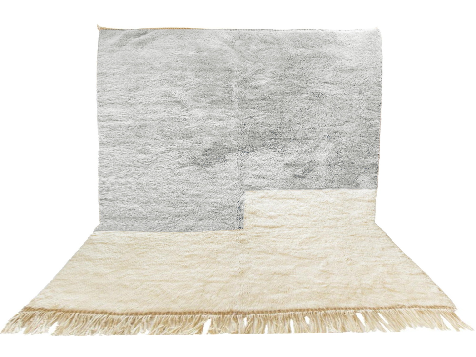 Moroccan Wool rug Grey and White Berber Creations