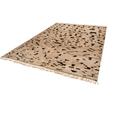Soft Sand Moroccan Rug with Fringes