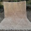 Mroccan wool rug beige white diamond pattern - 9x12 ft