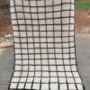 grid moroccan rug black and white 4x6 feet