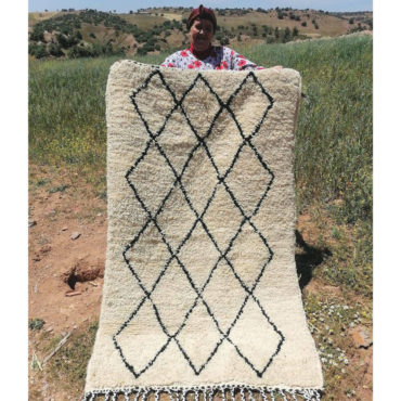 Moroccan Beni Ourain rug 3×5 ft