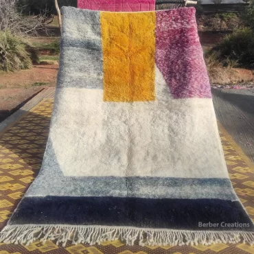 Modern Abstract Wool Rug  – Beni Mrirt style