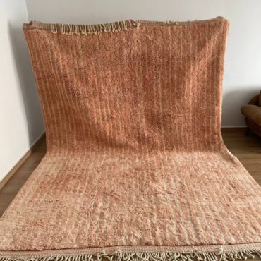 Moroccan Pink Wool Rug 9×12 ft
