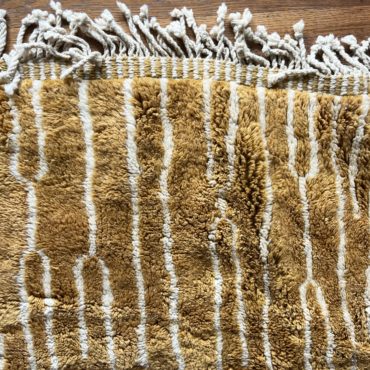 Gold Moroccan Rug With White Stripes – 9×12 Feet