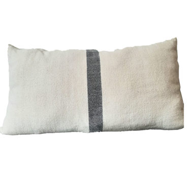 Handwoven Cushion Cover / Pillow Cover Cream and Black 100% cotton