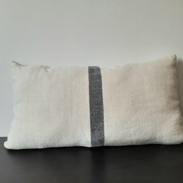 Handwoven Cushion Cover / Pillow Cover Cream and Black 100% cotton