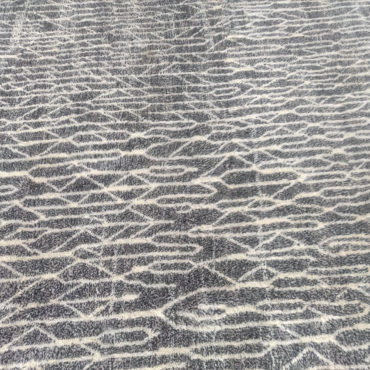 Black Moroccan Rug With White Lines