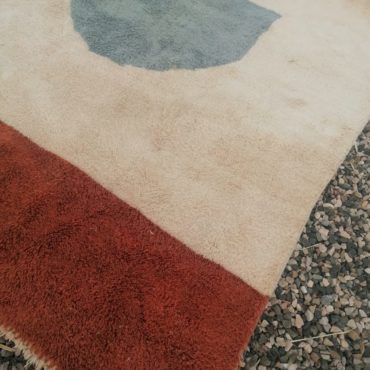 Moroccan Beni Mrirt rug Cream/ Orange /Blue