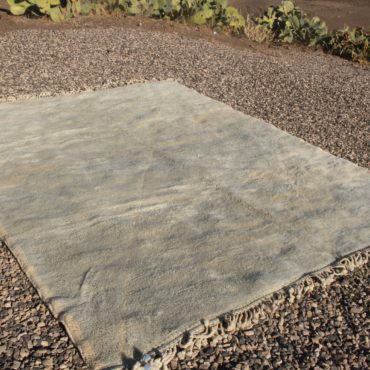 Light Blue Moroccan Hand-woven Wool Rug