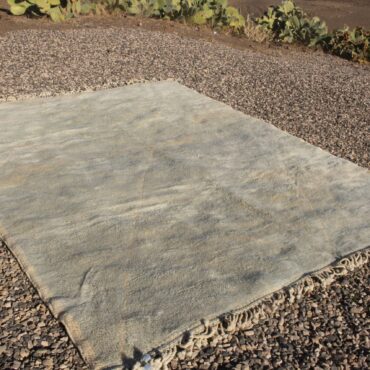 Light Blue Moroccan Hand-woven Wool Rug