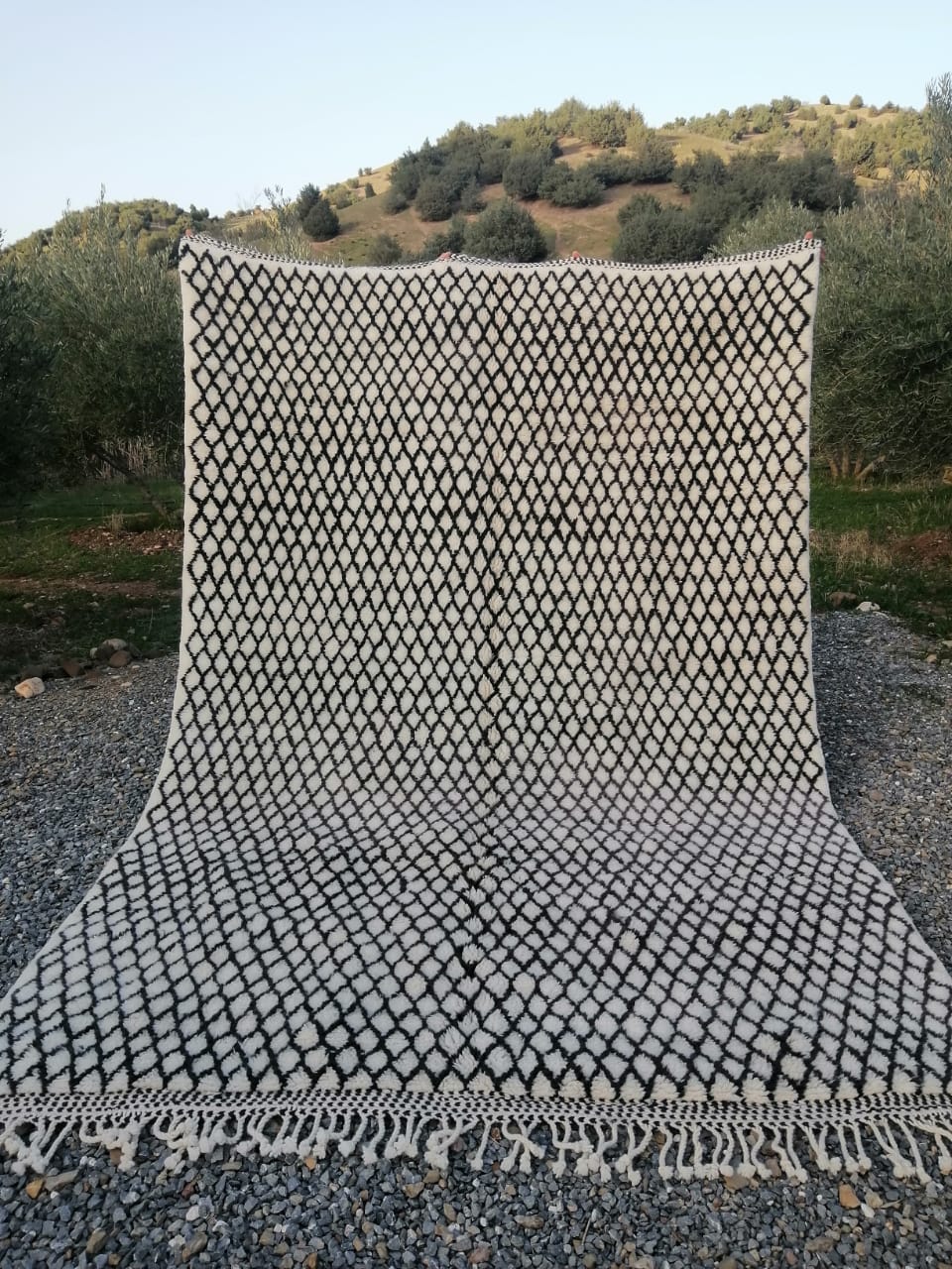 Moroccan Beni Ourain rug Black and White Berber Creations