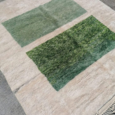 Moroccan Berber Rug Green and Cream